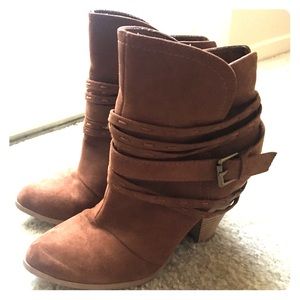 Brown Suede Booties
